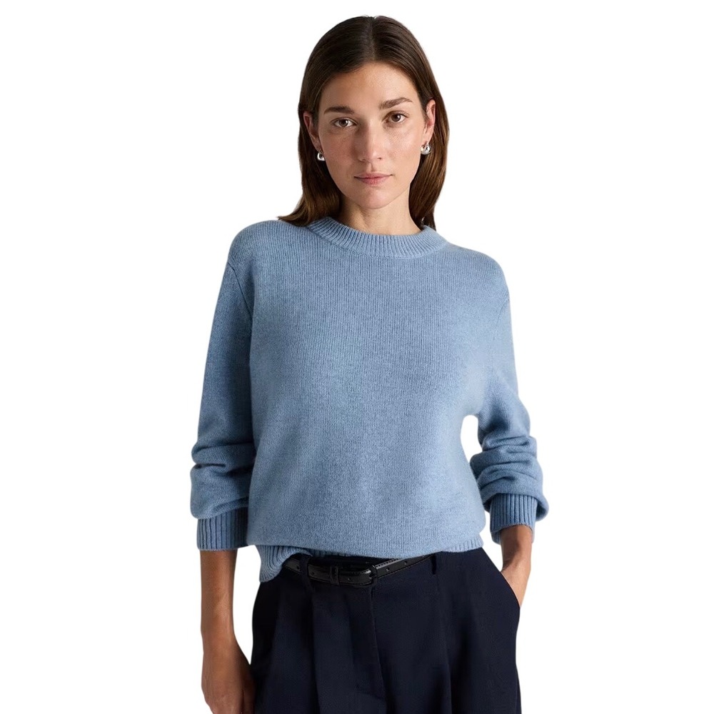 Quince Cashmere Crewneck Sweater S Light Blue Mongolian 100% Cashmere